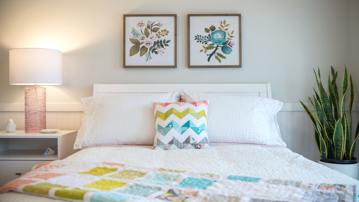 Makers Hideaway Peek At Bed and Room Accents in Finch Bedroom
